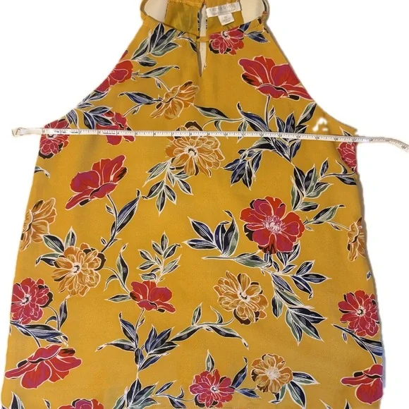 Perfectly Feminine Floral Halter Top in Yellow and Red - Picture 6 of 9